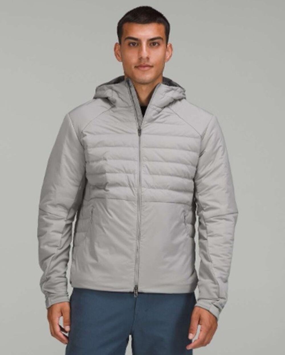 Lululemon Sz XS Down For It All Full Zip Hoodie Jacket 700 Goose Down Gull Grey